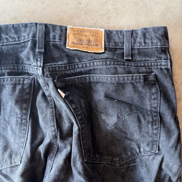 VINTAGE 90S BAGGY BLACK LEVIS BROWN TAB 540 MADE USA RELAXED FITS MENS 36X29 - Picture 1 of 7